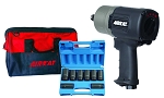 AIRCAT 1770-XLK, 3/4in Super Duty Composite Impact Wrench Kit with 8 Piece Deep Socket Set and AIRCAT Bag