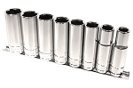 K Tool International 23200 1/2in Drive 8 Piece SAE Deep Socket Set