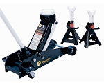 Omega 25030JS, 3 Ton Magic Lift Service Floor Jack with Free Pair of Jackstands