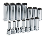 SK Tools 1854, 14 Piece 3/8in Drive 6 Point Deep Metric Socket Set